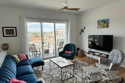 Blue Home by the Lake