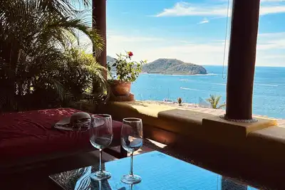 Image de Magnifique vue sur la baie de Zihua Détendez-vous et profitez de belles vacances