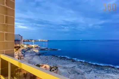 A beautiful seafront 3br home in Tower Road Sliema