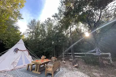 Image de Unique SandyLand Farmstays Glamping TeePee w/ mini horses/cows/goats/chickens