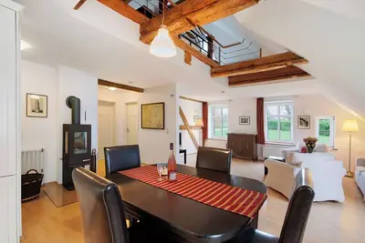 Image de Appartement \"Gut Rattelvitz - Galerie Mitte\" avec vue sur la mer, terrasse privée et Wi-Fi