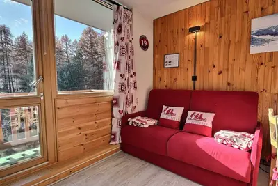 Image de Studio divisible au pied des pistes avec balcon, WiFi et lave-linge