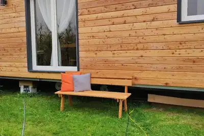 Image de Tiny House 'Unser Großer Tiny House' avec vue sur les montagnes, jardin partagé et Wi-Fi