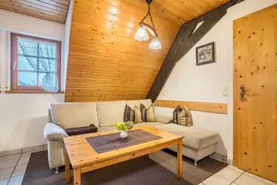 Image de Appartement 'Ferienwohnung 1 Im Bauernhaus' avec terrasse partagée, jardin partagé et Wi-Fi