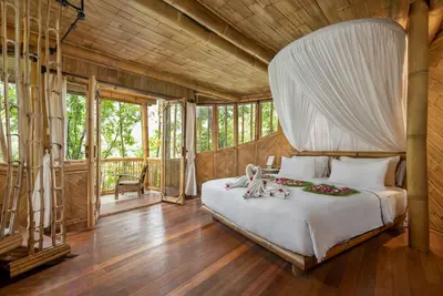 Image de Retraite en pleine nature! Belle villa en bambou avec 1 chambre Ă Tabanan