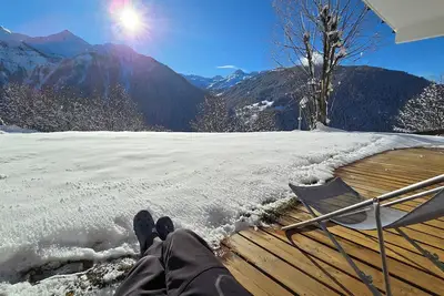 Image de Paradiski. Vue à couper le souffle. Calme Absolu. Commerces et Télésiège à Pied