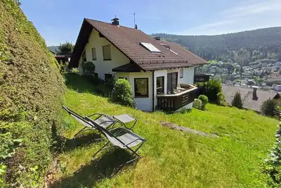Image de Appartement 'Ferienwohnung Panoramablick' avec vue sur les montagnes, jardin privé et Wi-Fi