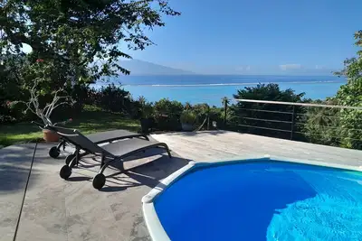 Image de Grande maison 8-10 personnes avec vue mer et piscine, Moorea Polynésie française