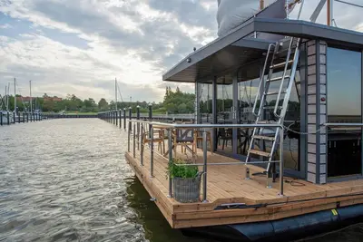 Image de Maison de vacances 'Hausboot Seeadler Stralsund' avec vue sur la mer