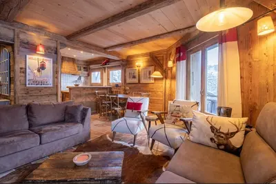 Image de Appartement 3 Chambres Luxe Megève vue Mont-blanc en Vieux Bois