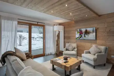 Appartement spacieux à Megève, 3 ch, près des pistes, parking privé