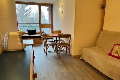 Image de 50m du centre station, 7ème étage, balcon, télévision, 24m², Les Arcs
