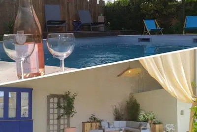 Image de Maison ensoleillée avec piscine et sérénité assurée