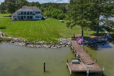 Scenic and private waterfront eastern shore home.