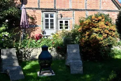 Image de Mecklenbü mit Teich, Kamin, Sauna und Hotpott
