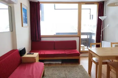 Image de 100m du centre station, 2ème étage, vue lac, balcon, télévision, casier à ski, 21m², Tignes