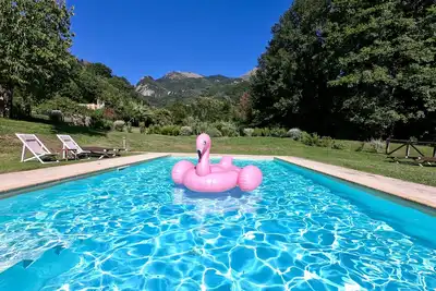 Stunning converted Olive Mill with Pool, Scenic Waterfall, Bbq, 15mins to beach