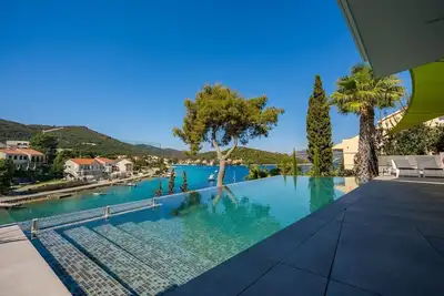 Luxury villa Aman Korcula with private pool at the sea in Zrnovska Banja, Korcula