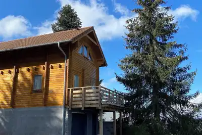 Image de Chalet Vosgien 15mn Gerardmer double terrasse, sans vis à vis, grand jardin