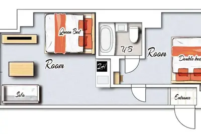 Image de Deluxe Room 1 double bed 1 queen bed with kitc / Miyazaki Miyazaki