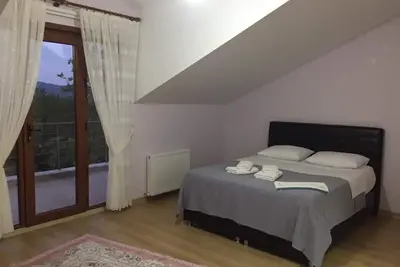 Sapanca mavi yeşil köy evi