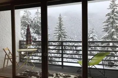 Image de Superbe 2 Pcs Cabine Terrasse Vue FÉÉRIQUE Pistes