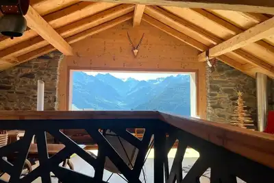 Calme, vue imprenable sur les montagnes, près de Verbier, la Fouly et Champex.
