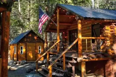 Image de Cozy Mazama cabin nestled in the woods, Pet Friendly! Ski in ski out!