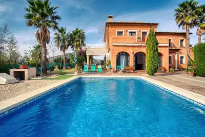 Image de Villa 'AlquerĂa Finestrat' avec vue sur la mer, piscine privĂ©e et climatisation