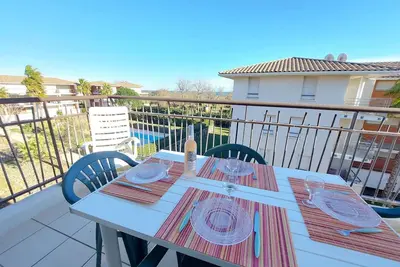 Image de Appartement 2 pièces avec accès direct plage, piscine et terrasse - Marseillan