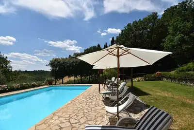 Image de Belle maison de vacances avec climatisation, Wifi, piscine privée, Tv, patio et vue panoramique