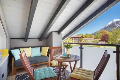 Image de Appartement \"Im Spatzennest\" avec vue sur les montagnes, terrasse partagée et Wi-Fi