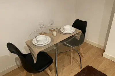 Flat in the heart of the city center.
