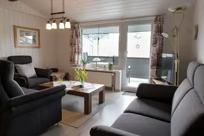 Image de Appartement « Ferienwohnung 1, 60 m² » avec terrasse privée, jardin privé et Wi-Fi