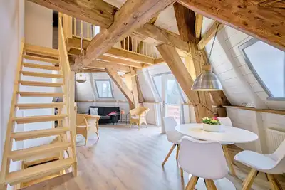 Image de Moderne, GemĂĽtliche Ferienwohnung in MĂĽhle mit Blick Ăśber Flensburg