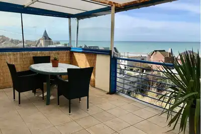 Image de Maison - Terrasse > vue mer - Plage Ă 400 m