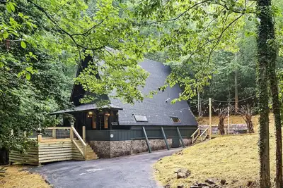 A-Frame Cabin | Hot Tub, Fire Pit, Gated, Private