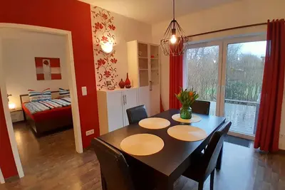 Image de Appartement de vacances \"Wikingerland Typ 1 Erdgeschoss\" avec terrasse privée, jardin et Wi-Fi