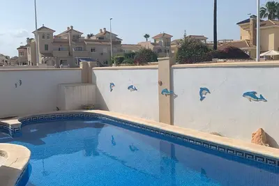 Detached villa with private pool, perfect for families and close to the beach
