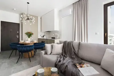 Unique interiors in a modern seaside marina