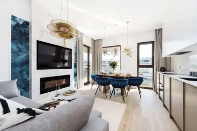 Image de Unique interiors in a modern seaside marina