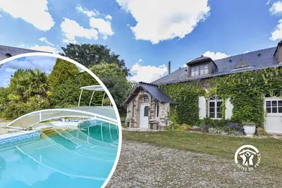Image de Gîte familial avec piscine couverte, animaux et grand jardin, tout inclus, jusqu'à 11 pers