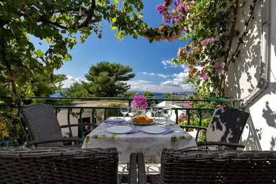 Image de Appartement de deux chambres avec le balcon et la vue sur le mer Drasnice, Makarska (A-22698-a)