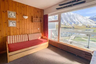 Image de 1er étage, vue lac, balcon, télévision, casier à ski, 24m², Tignes
