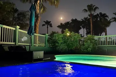 Romantic Villa w\/Sunset, SpaceX & Fireworks Views, Plus Private Pool & Hot Tub!