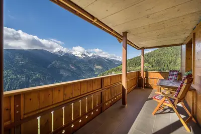 Appartement 'Matscherhof Nikolaus' avec vue sur montagne, jardin partagé et balcon