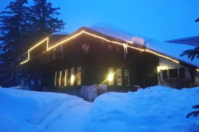 Cosy Chalet in Swiss Alps stunning views 360deg with river below unspoiled area.