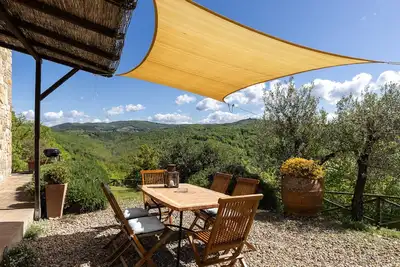 Image de Maison de vacances 'Casa Poggio A Badia Chianti View' avec terrasse privée, jardin privé et Wi-Fi
