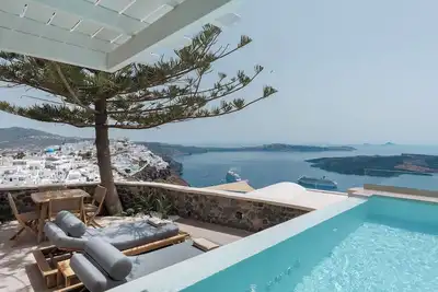 Image de Morfes 2bedroom aprt with Plunge heated pool and Sea View by Caldera Houses