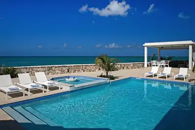 Beachfront 4 bedroom villa at Plum Bay Beach.